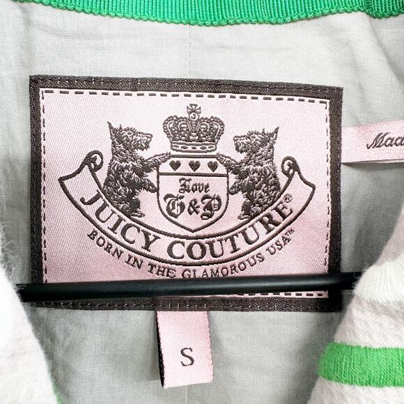 Juicy Couture Vintage Y2K Embroidered Pea Coat in Gray Green White Size Small - Picture 10 of 13